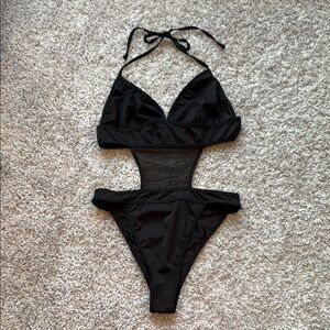 Elegant Black One-Piece Swimsuit